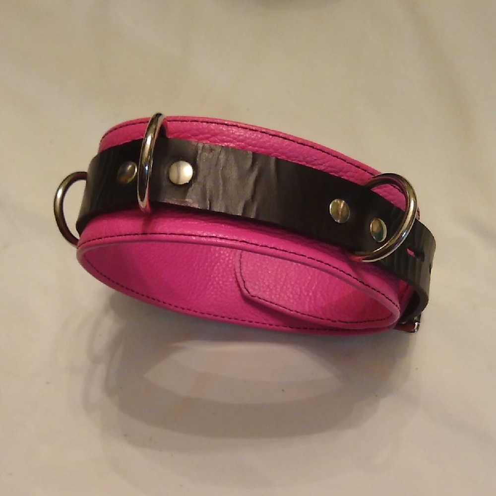 Pink & Black Dog Collar